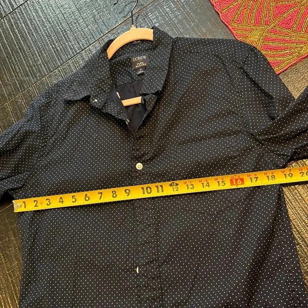 J. Crew Slim Flex Washed Long Sleeve Collared button down Shirt in navy blue